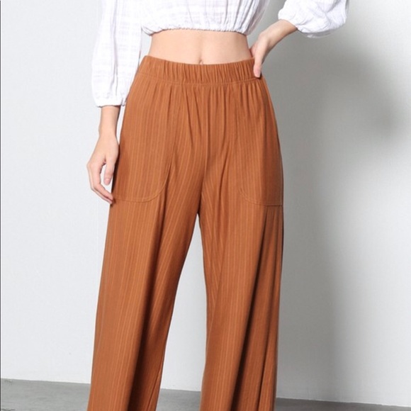 ✨SOLD✨ Oasis Wide Leg High Waist Pants in Copper - Picture 5 of 6